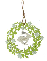 Drewniany wieniec z króliczkiem Wielkanoc Arpex